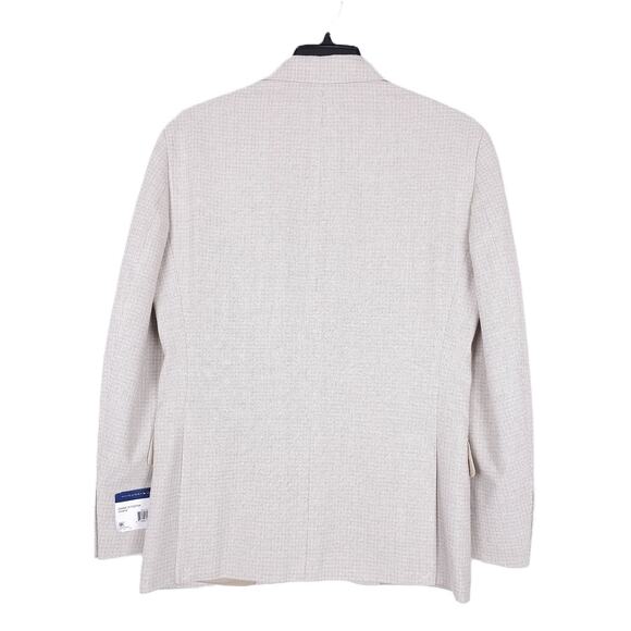 Tommy Hilfiger Men's Modern-Fit Flex Stretch Sport Coat White Tan Check 44L NWT - Picture 3 of 7